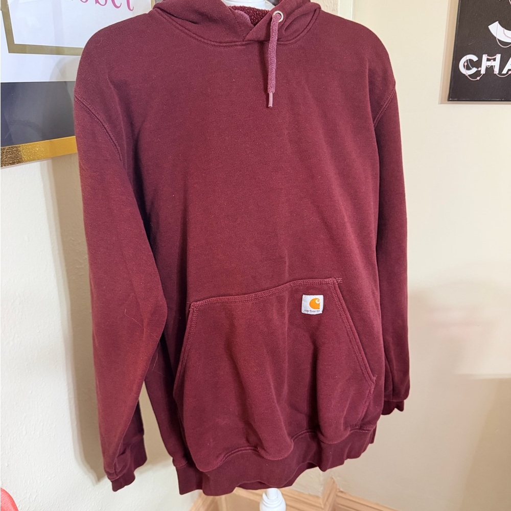 Carhartt Men's‎ Crewneck Hoodie in Burgundy